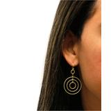 Yeidid International Women's Earrings - 18k Gold-Plated Graduated Orbit Drop Earrings