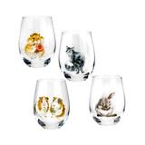 Wrendale Designs by Hannah Dale Tumblers Clear/Multi - Animals Tumbler - Set of Four