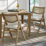 Madeira Folding Chairs, Set Of Two - Mocha/Marbled Bone/Upholstered, Mocha, Upholstered - Grandin Road