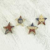 The Holiday Aisle® 4 Piece Pride Star Holiday Shaped Ornament Set Wood in Blue/Brown, Size 2.8 H x 2.8 W x 0.8 D in | Wayfair 287959