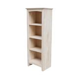 Gracie Oaks Bodenheim 18" W Solid Wood Standard Bookcase Wood in Brown/White, Size 48.0 H x 18.0 W x 12.0 D in | Wayfair
