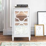 Willa Arlo™ Interiors Wealdstone 1 - Door Mirrored Accent Cabinet Wood in Green/White, Size 34.0 H x 19.0 W x 15.75 D in | Wayfair