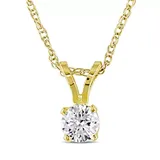 Belk & Co Women's 1/4 ct. t.w. Diamond Solitaire Pendant with Chain in 14k Yellow Gold