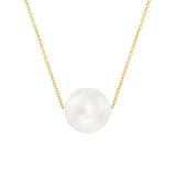 Regal Jewelry Women's Necklaces Yellow - Cultured Pearl & 10k Gold Pendant Necklace