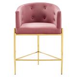 Etta Avenue™ Honora Counter & Bar Stool Upholstered/Velvet/Metal in Pink, Size 37.5 H x 23.5 W x 26.0 D in | Wayfair