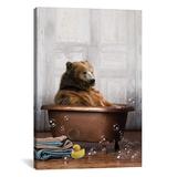 Domonique Brown Canvases multi - Domonique Brown Bear In The Tub Wrapped Canvas