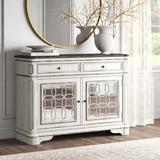 Kelly Clarkson Home Tiphaine 56" Wide 2 Drawer Sideboard Wood in Brown/Gray/White, Size 40.0 H x 56.0 W x 18.0 D in | Wayfair