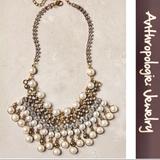 Anthropologie Jewelry | Anthro Pearl Drops Necklace - Stunning. | Color: Gold/White | Size: Os