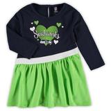 Girls Preschool College Navy Seattle Seahawks All Hearts Jersey Tri-Blend Dress