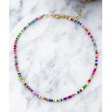 LA3accessories Women's Necklaces MULTI - Multicolor & Goldtone Beaded Choker Necklace
