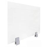 24"H x 24"W - Clamp On Cubicle Sneeze Guard for .75" - 1.25" Thick Panels