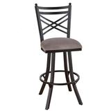 Red Barrel Studio® Howie Swivel Counter, Bar & Extra Tall Stool Upholstered/Metal in Gray, Size 42.25 H x 18.0 W x 18.0 D in | Wayfair