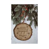 The Holiday Aisle® Our First Christmas Engaged Barky w/ Snowflakes Design Holiday Shaped Ornament Wood in Brown, Size 3.75 H x 3.75 W x 0.25 D in