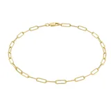 "14k Gold Paper Clip Anklet, Women's, Size: 10"", Yellow"