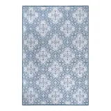 nuLOOM Macie Textured Snowflake Indoor/Outdoor Area Rug, Blue, 8X10 Ft