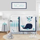Sweet Jojo Designs Whale 5 Piece Crib Bedding Set Cotton in Blue/White | Wayfair Whale-Crib-5