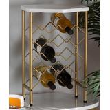 Baxton Studio Cabinets White/Gold - White & Goldtone Phoebe Wine Cabinet
