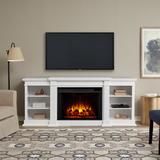 Real Flame Eliot Grand 81" w/ Fireplace in White, Size 34.25 H in | Wayfair 1290E-W