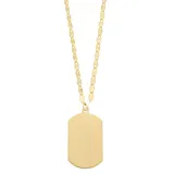 "14k Gold Dog Tag Necklace, Women's, Size: 18"", Yellow"