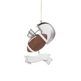 The Holiday Aisle® Football Banner Hanging Figurine Ornament Plastic in White, Size 5.25 H x 0.25 W x 4.0 D in | Wayfair