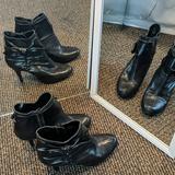 Nine West Shoes | 6.5m Nine West Ankle Heel Boots | Color: Black | Size: 6.5
