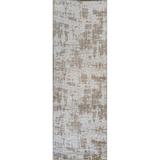 17 Stories One-of-a-Kind Himes Hand-Knotted Taupe 1'4" x 3'11" Runner Polyester Area Rug in Brown, Size 16.0 W in | Wayfair