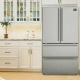 Forno 36" Counter Depth French Door 19.3 cu. ft. Refrigerator, Size 70.2 H x 35.9 W x 30.23 D in | Wayfair FFRBI1820-36SB