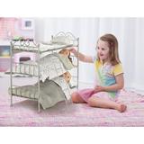 Badger Basket Scrollwork Triple Doll Bunk Bed w/ Ladder & Bedding, Size 20.0 H x 20.5 W x 10.5 D in | Wayfair 60004