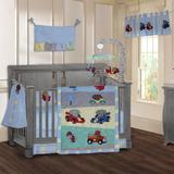 Harriet Bee Sirois Animal Zoom Car Racing Baby 9 Piece Crib Bedding Set Cotton in Blue/Brown/Gray, Size 9.0 W in | Wayfair