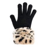 Donna Salyers' Fabulous-Faux Furs Women's Casual Gloves Cheetah - Black & Tan Cheetah Faux Fur-Trim Gloves