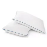 Sleep Innovations 2-Pack Premium Shredded Gel Memory Foam Pillows Set, White, Queen