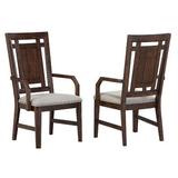 Canora Grey Lobel Arm Chair in Dark Oak Wood/Upholstered/Fabric in Brown, Size 42.5 H x 25.0 W x 25.0 D in | Wayfair
