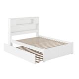 Isabelle & Max™ Eire Platform Bed w/ Trundle, Drawers & Bookcase Wood/Solid Wood in White, Size 47.25 H x 57.5 W in | Wayfair