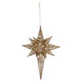 The Holiday Aisle® Star w/ Gold Glitter Hanging Figurine Ornament Metal in Gray/Yellow, Size 8.25 H x 6.0 W x 6.0 D in | Wayfair