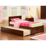 Harriet Bee Winter Park Solid Wood Platform Bed w/ Footboard & Trundle Wood/Solid Wood in Brown, Size 37.25 H x 43.625 W x 76.75 D in | Wayfair