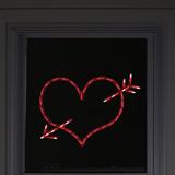 Northlight Seasonal 17" Lighted Heart w/ Arrow Valentine's Day Window Silhouette Decoration Plastic in Red | Wayfair NORTHLIGHT HA28706