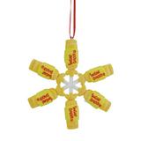 Northlight Seasonal 4" Yellow & Red Tootsie Roll Sugar Daddy Lollipop Snowflake Christmas Ornament Wood in Brown/Yellow | Wayfair 31748446