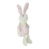 Northlight Seasonal 17" Pink Floral Easter Bunny Rabbit Spring Figure Fabric in White, Size 17.0 H x 4.5 W x 7.5 D in | Wayfair 32783879
