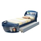 Zoomie Kids Barthel Twin Standard Bed Wood in Blue/Brown, Size 38.0 H x 41.0 W x 109.0 D in | Wayfair 76882EF073AD412AA5D3F028DBB7040B