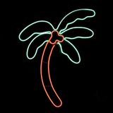 Northlight Seasonal 24.5" Orange & LED Lighted Coconut Palm Tree Window Silhouette Decoration in Green, Size 24.5 H x 24.0 W x 0.5 D in | Wayfair