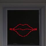 Northlight Seasonal 17.5" Lighted Lips Valentine's Day Window Silhouette Decoration Plastic in Red, Size 8.0 H x 0.5 W x 17.5 D in | Wayfair