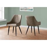 "Dining Chair - 2Pcs / 33""H / Taupe Fabric / Black Metal - Monarch Specialties I-1188"