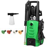 Costway 3500PSI Electric Pressure Washer with Wheels-Green