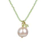 V3 Jewelry Women's Necklaces Green, - Freshwater Pearl & Peridot Pendant Necklace