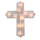 Northlight Seasonal 14" Lighted Religious Cross Easter Window Silhouette Decoration Plastic in White, Size 14.0 H x 1.0 W x 11.5 D in | Wayfair