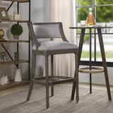 Gracie Oaks Grice Bar & Counter Stool Wood/Upholstered in Gray, Size 40.5 H x 21.0 W x 21.5 D in | Wayfair 06B606F6AF5C4A11B3396DF766652278