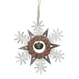 Northlight Seasonal 6" Brown & White Wooden Snowflake Christmas Ornament Wood in Brown/Gray, Size 6.0 H x 5.25 W x 0.13 D in | Wayfair 32915336