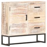 Loon Peak® Sideboard White 28.7" x 11.8" x 29.5" Solid Acacia Wood in Brown/White, Size 29.53 H x 28.74 W x 11.81 D in | Wayfair