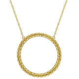 "Stella Grace 10k Gold Citrine Circle Pendant Necklace, Women's, Size: 17"", Yellow"