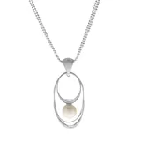 "PearLustre by Imperial Sterling Silver Freshwater Cultured Pearl Multistrand Oval Pendant Necklace, Women's, Size: 18"", White"